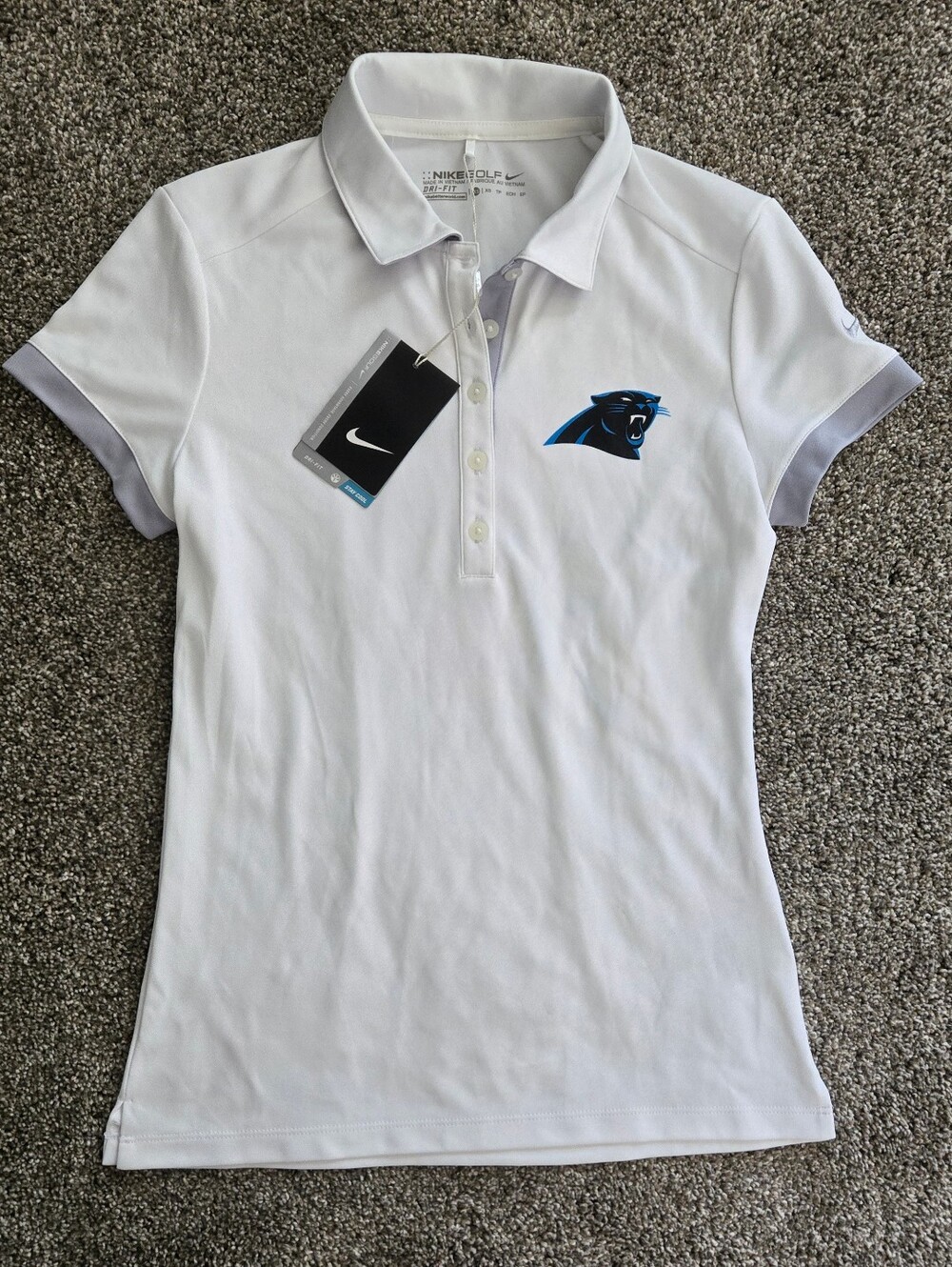 Nike Carolina Panthers Short Sleeve Polo  XS